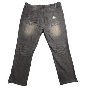 Switch Remarkable Jeans Mens 38x28 Black Slim Straight Distressed Paint Splatter